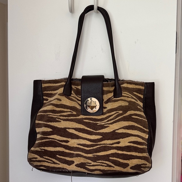 Kate Spade Brown and Black Animal Print Tote - Picture 1 of 5